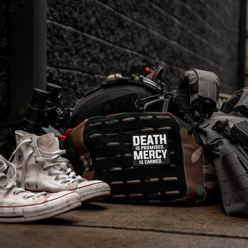 Load image into Gallery viewer, Death Is Promised. Mercy Is Earned Velcro Patch
