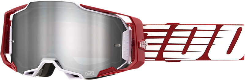 Load image into Gallery viewer, 100% Armega Goggles - Oversized Deep Red - Flash Silver 50005-00009

