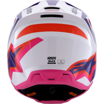 ALPINESTARS SM3 Helmet - Heat - Gloss White/Purple/Pink - Small 8301026-2052-S