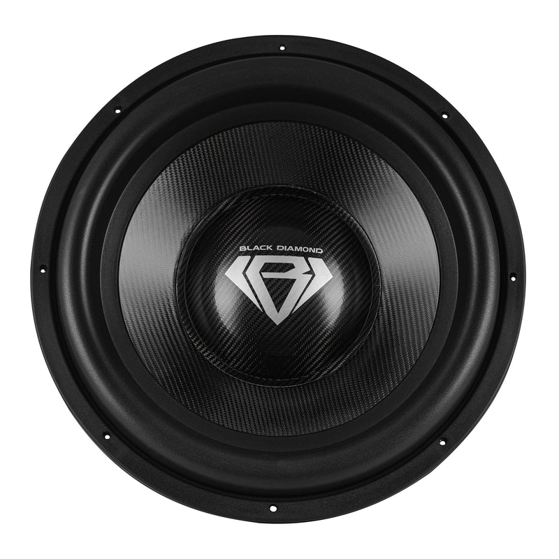 Load image into Gallery viewer, Black Diamond 18" High Excursion Subwoofer with Carbon Fiber Cone | 3500W RMS / 7000W Peak | Dual 1-Ohm Voice Coil
