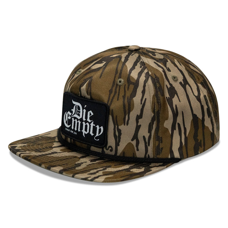 Load image into Gallery viewer, Die Empty Black Patch Flatbill Snapback Hat
