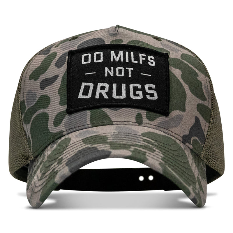 Load image into Gallery viewer, Do Milfs. Not Drugs. Patch Snapback HAT
