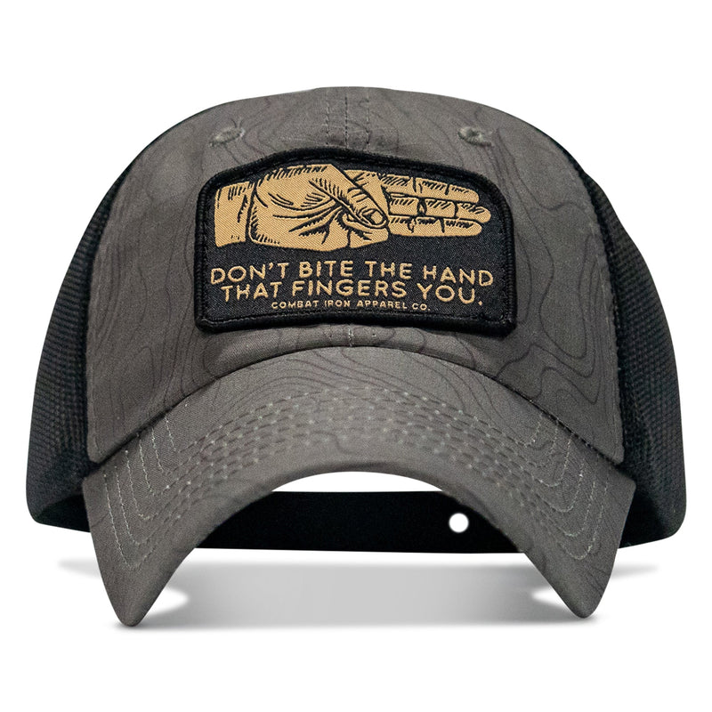 Load image into Gallery viewer, Don't Bite The Hand That Fingers You Patch Tactical Ripstop Mesh Snapback Hat
