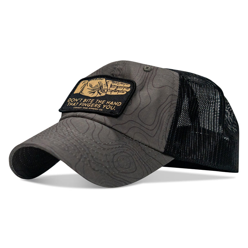 Load image into Gallery viewer, Don't Bite The Hand That Fingers You Patch Tactical Ripstop Mesh Snapback Hat

