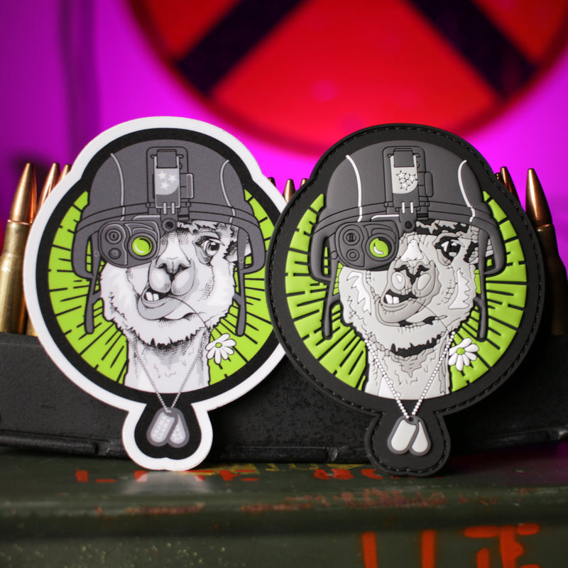 Load image into Gallery viewer, DRAMA LLAMA GO! PATCH &amp; DECAL COMBO

