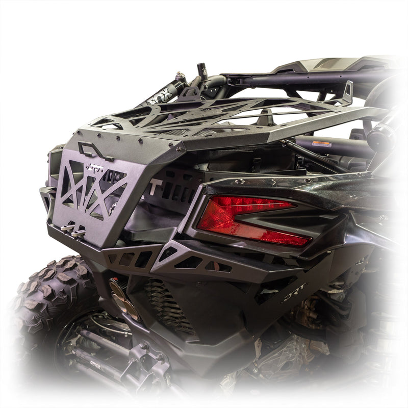 Load image into Gallery viewer, DRT cargo storage rack for Maverick X3, powder-coated steel with reinforced braces
