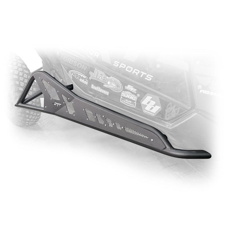 Load image into Gallery viewer, Top Side view of black DRT Tree Kicker installed on Can‑Am Maverick X3 2‑door
