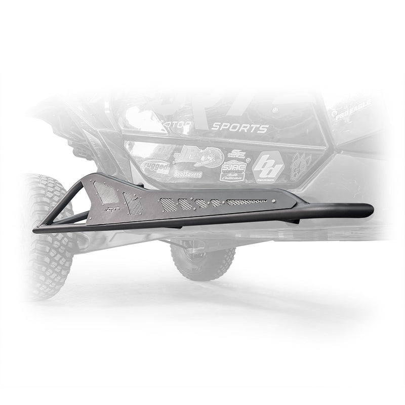 Load image into Gallery viewer, Side view of black DRT Tree Kicker installed on Can‑Am Maverick X3 2‑door
