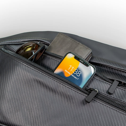 Detail of UTV door storage solution for Polaris RZR Pro XP