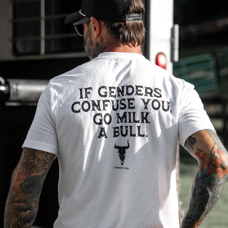 Load image into Gallery viewer, If Genders Confuse You, Go Milk a Bull Men's T-Shirt
