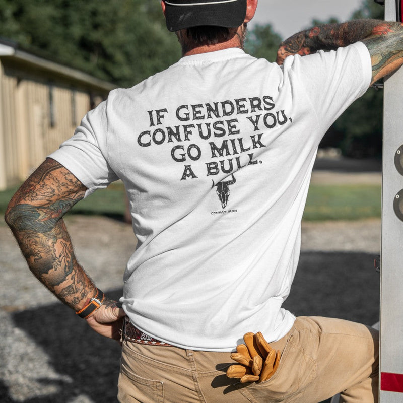 Load image into Gallery viewer, If Genders Confuse You, Go Milk a Bull Men's T-Shirt
