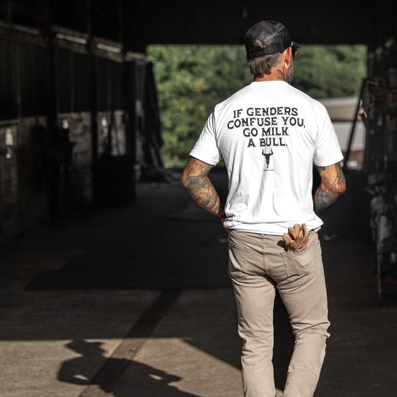 Load image into Gallery viewer, If Genders Confuse You, Go Milk a Bull Men's T-Shirt
