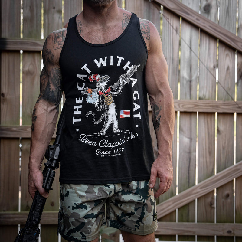 Load image into Gallery viewer, Cat With A Gat Men's Tank
