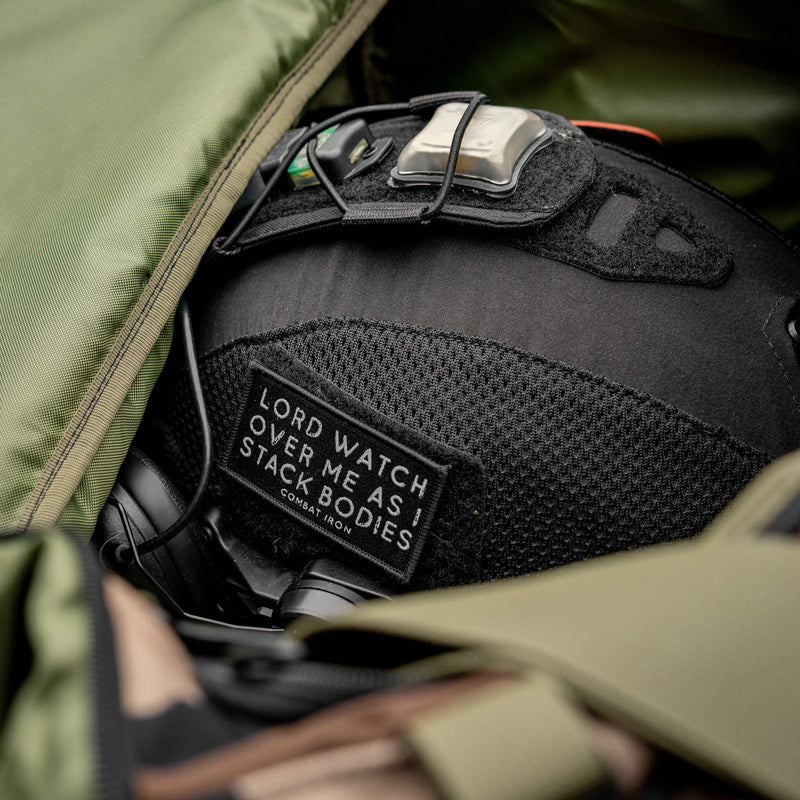 Load image into Gallery viewer, Lord Watch Over Me As I Stack Bodies Soft Velcro Patch
