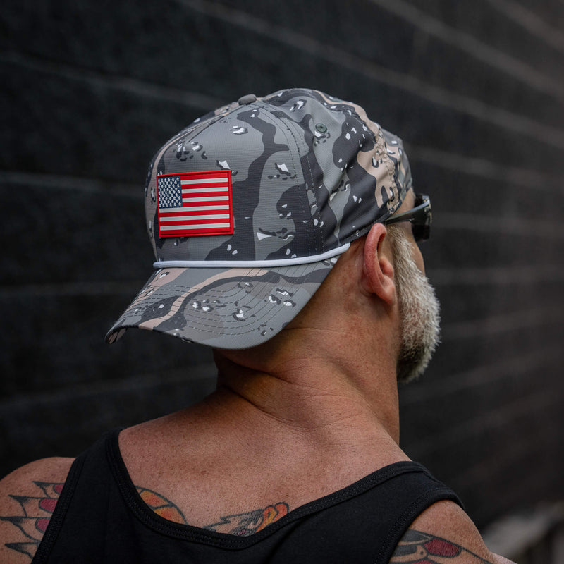 Load image into Gallery viewer, American Flag PVC Patch Waterproof Weekender Snapback
