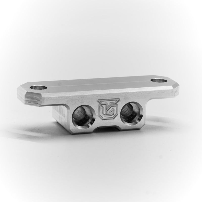 Load image into Gallery viewer, Billet aluminum Rotopax mount adapter for extrusion roof rack cross bars.
