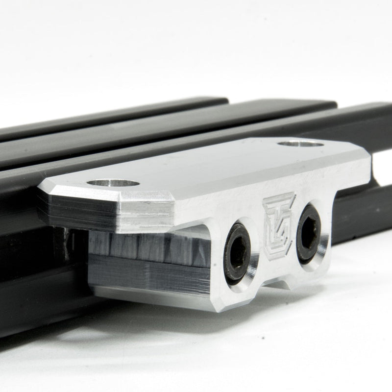 Load image into Gallery viewer, Billet aluminum Rotopax mount adapter for extrusion roof rack cross bars.
