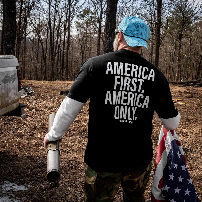 Load image into Gallery viewer, America First. American Only. Men's T-Shirt
