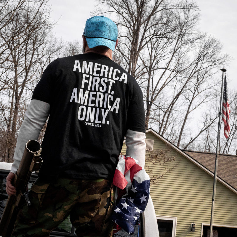 Load image into Gallery viewer, America First. American Only. Men's T-Shirt
