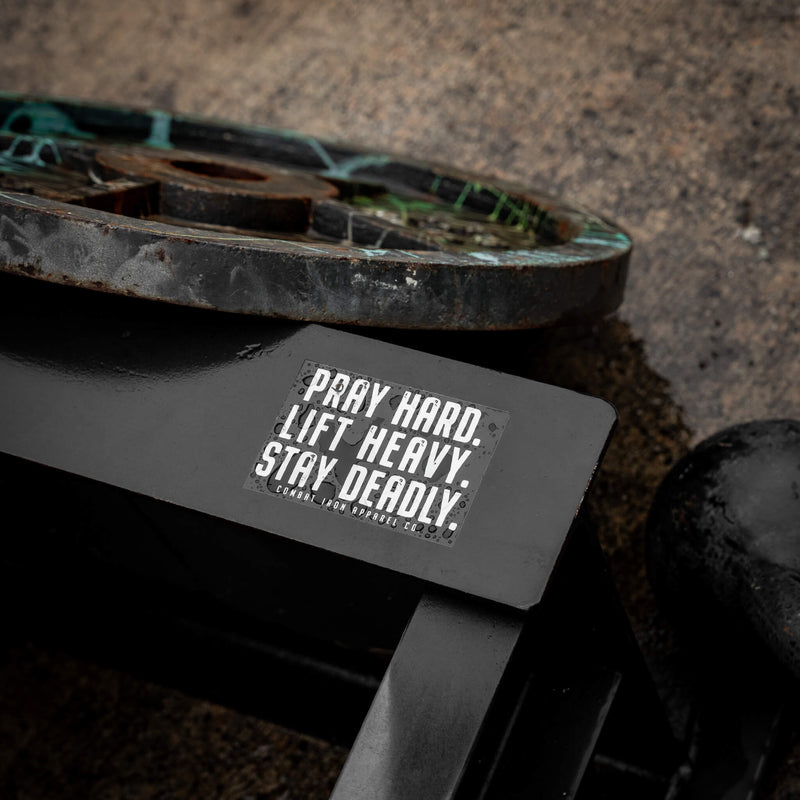 Load image into Gallery viewer, Pray Hard. Life Heavy. Stay Deadly. Decal
