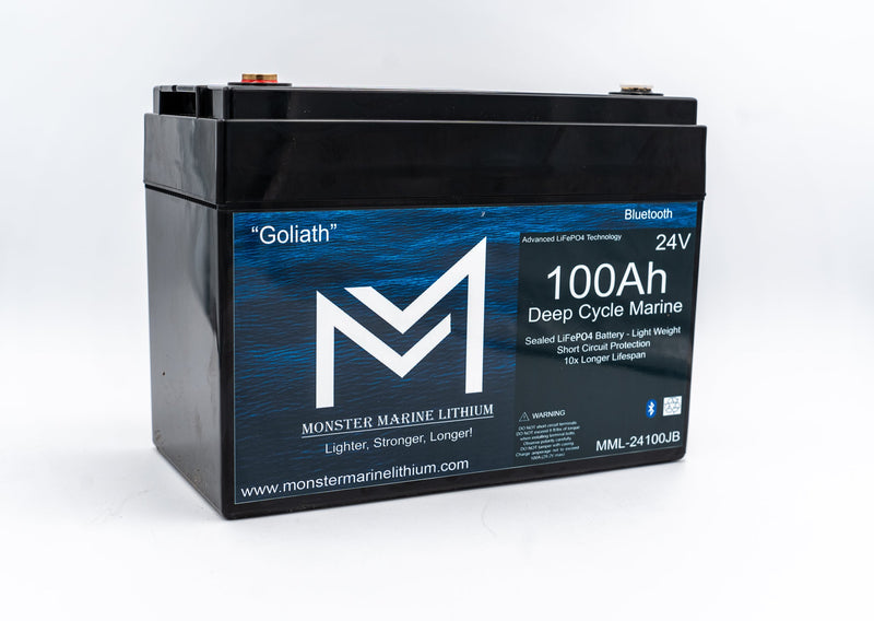 Load image into Gallery viewer, 24V 100Ah Lithium Marine Trolling Motor Battery "Goliath" - Bluetooth
