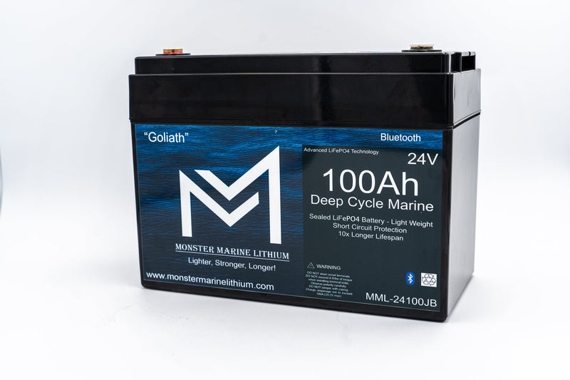 Load image into Gallery viewer, 24V 100Ah Lithium Marine Trolling Motor Battery "Goliath" - Bluetooth
