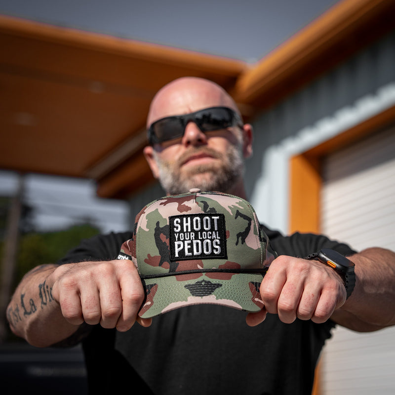 Load image into Gallery viewer, Shoot Your Local Pedos Patch Weekender Waterproof Snapback
