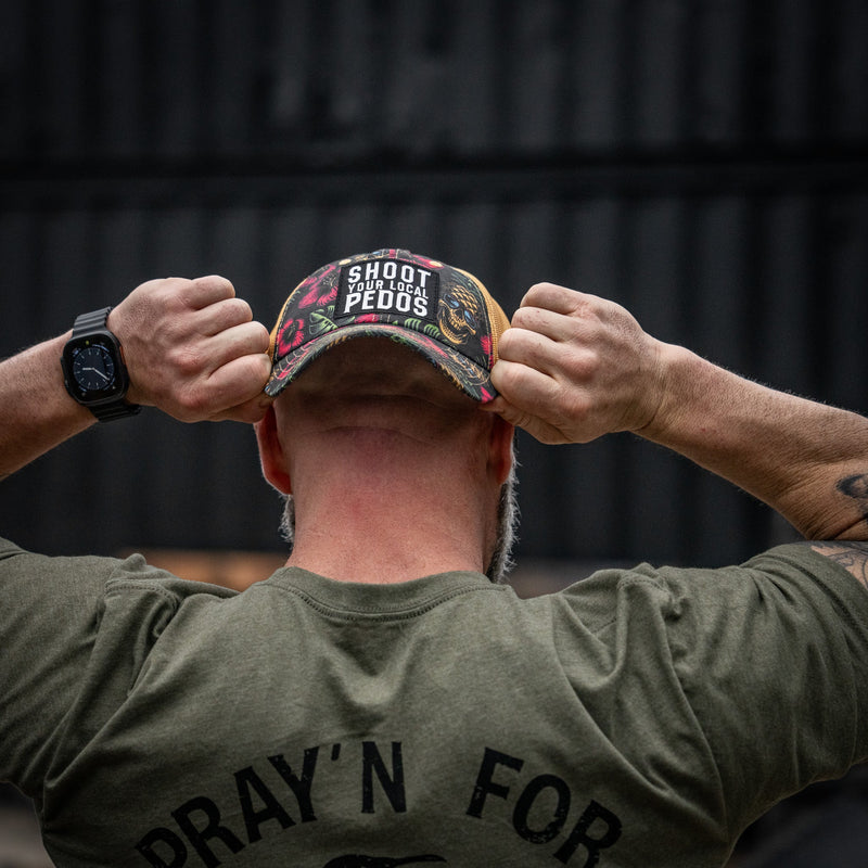 Load image into Gallery viewer, Shoot Your Local Pedos Patch Tactical Ripstop Mesh Snapback Hat
