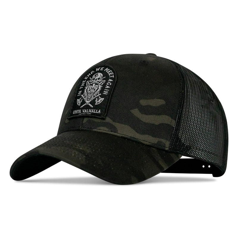 Load image into Gallery viewer, In The End, We Meet Again - Until Valhalla Patch Snapback Hat
