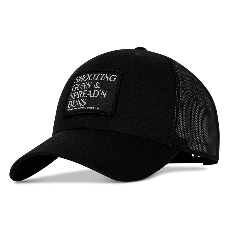 Load image into Gallery viewer, Shooting Guns &amp; Spread'n Buns Patch Snapback Hat
