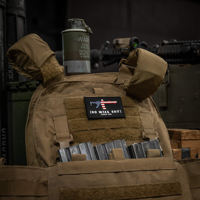 Load image into Gallery viewer, No Weak Shit American Flag Rifle PVC Patch
