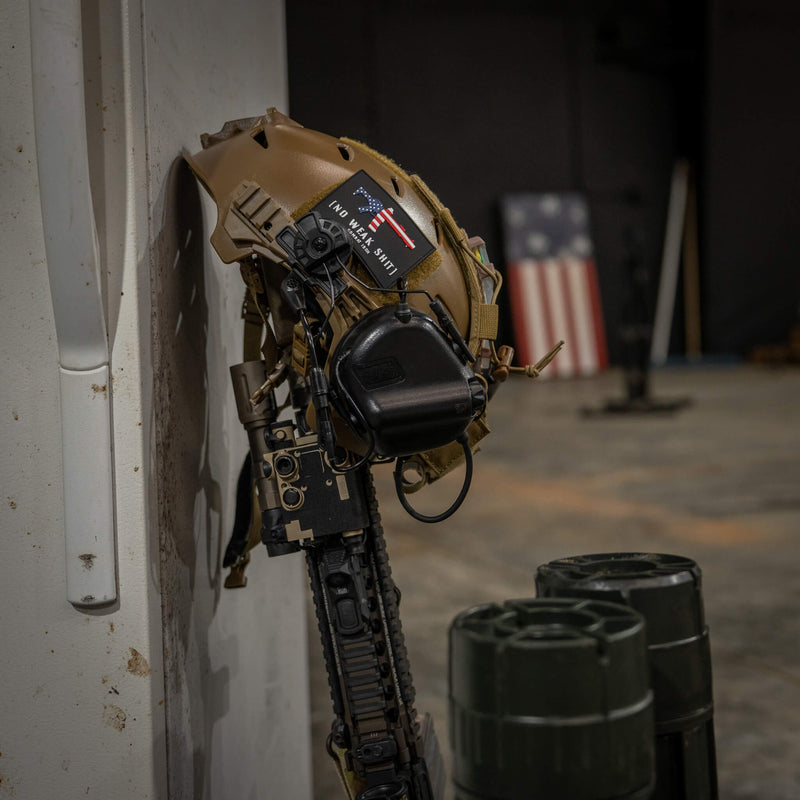 Load image into Gallery viewer, No Weak Shit American Flag Rifle PVC Patch
