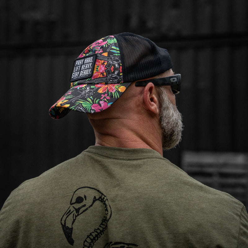 Load image into Gallery viewer, Pray Hard. Lift Heavy. Stay Deadly. Patch Tactical Ripstop Mesh Snapback Hat

