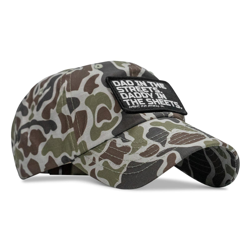 Load image into Gallery viewer, Dad in the Streets. Daddy in the Sheets. Patch RipStop Low Pro Hat
