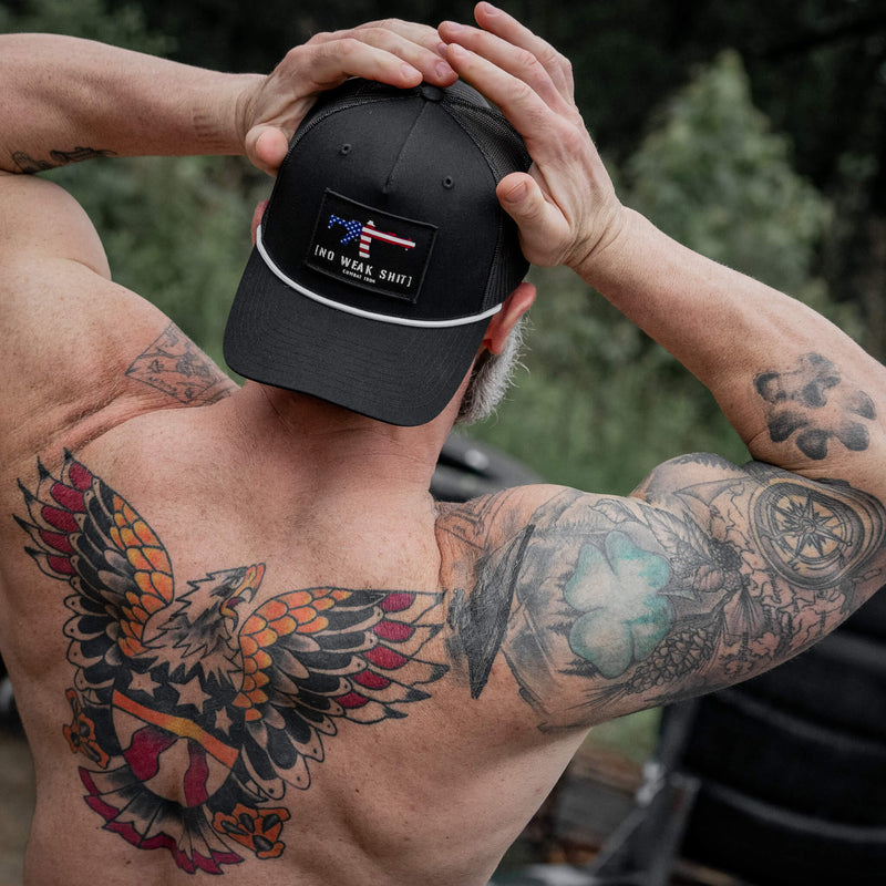 Load image into Gallery viewer, No Weak Shit Patch Rope Snapback Hat
