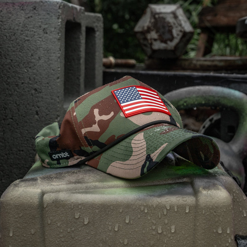 Load image into Gallery viewer, American Flag PVC Patch Waterproof Weekender Snapback
