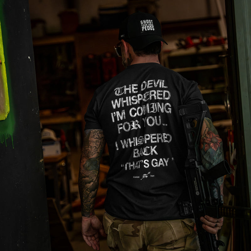 Load image into Gallery viewer, The Devil Whispered I'm Coming For You Men's T-Shirt
