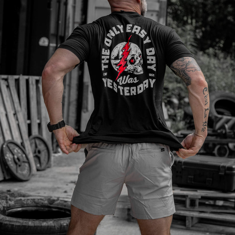 Load image into Gallery viewer, Only Easy Day Was Yesterday Skull Men's T-Shirt
