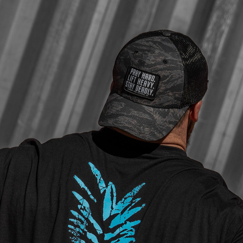 Load image into Gallery viewer, Pray Hard. Lift Heavy. Stay Deadly. Patch Original Ripstop Snapback Hat
