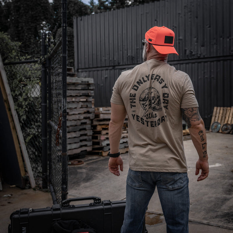 Load image into Gallery viewer, Only Easy Day Was Yesterday Skull Men's T-Shirt
