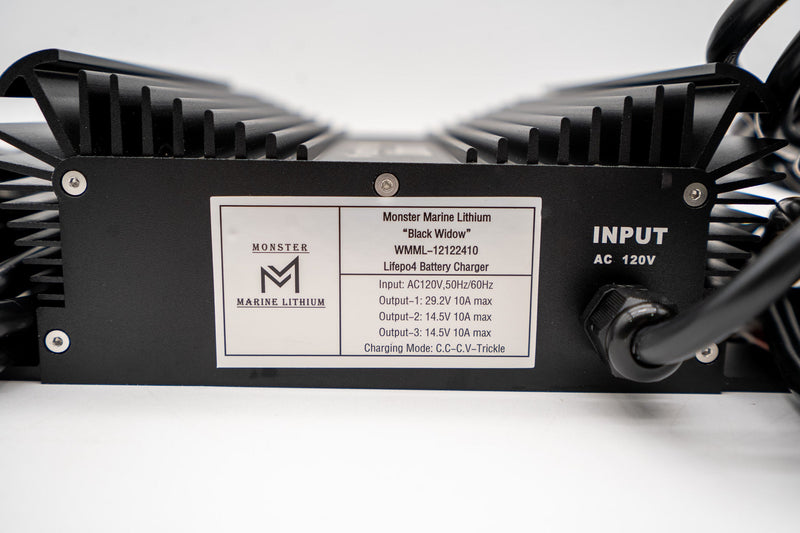 Load image into Gallery viewer, Triple Bank 12v, 12v &amp; 24v marine waterproof Lead/AGM-Lithium charger
