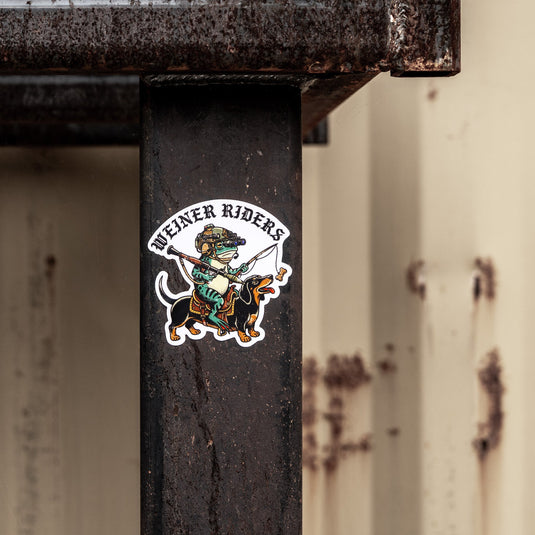 Weiner Riders Frog Decal