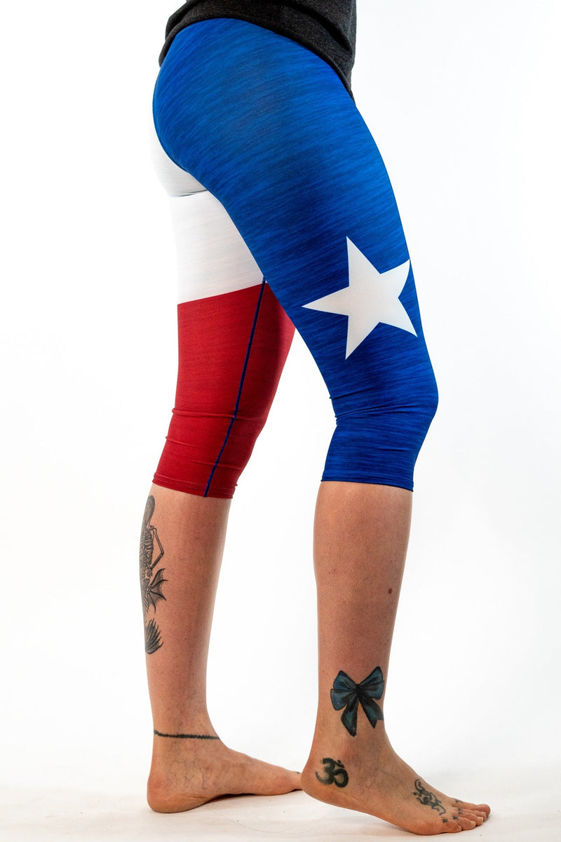Load image into Gallery viewer, Texas State Pride Flag Capris  *FINAL SALE*
