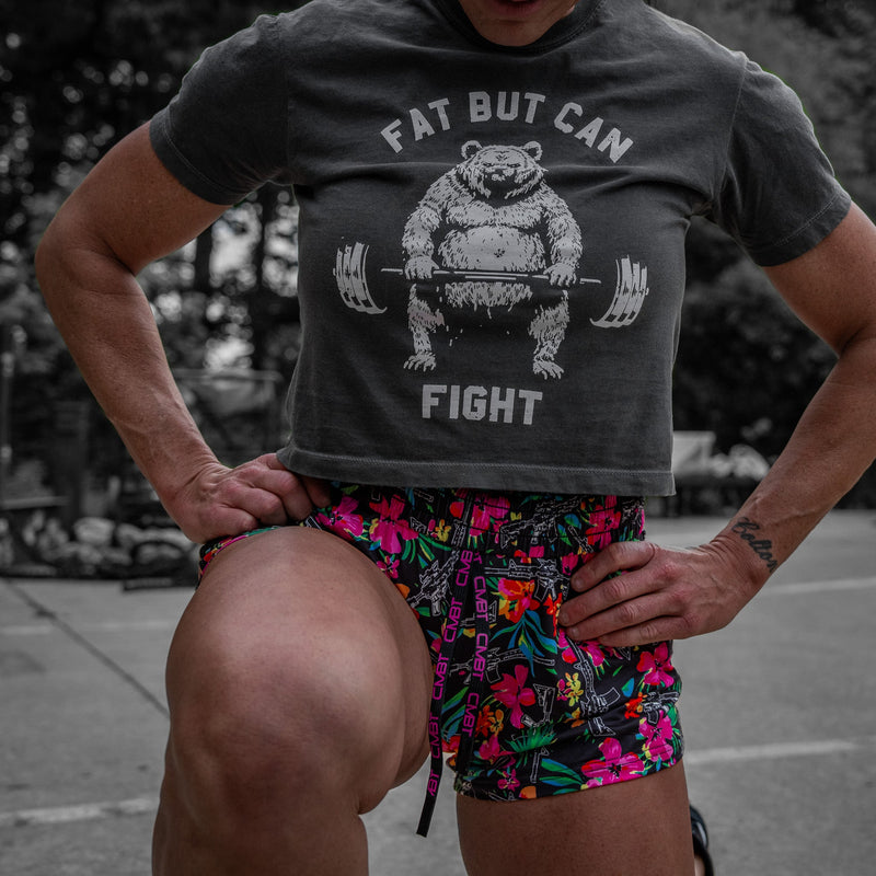 Load image into Gallery viewer, Fat But Can Fight Women's Crop Heavyweight Tee
