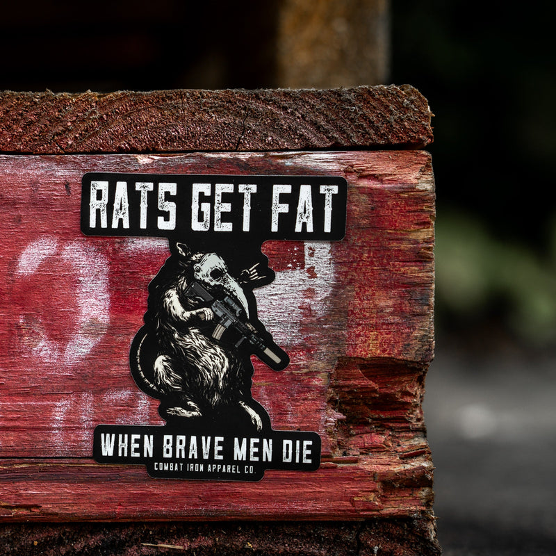 Load image into Gallery viewer, Rats Get Fat When Grown Men Die Decal
