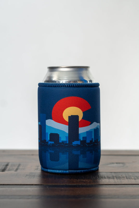 Reflective Colorado Skyline Can Koozie