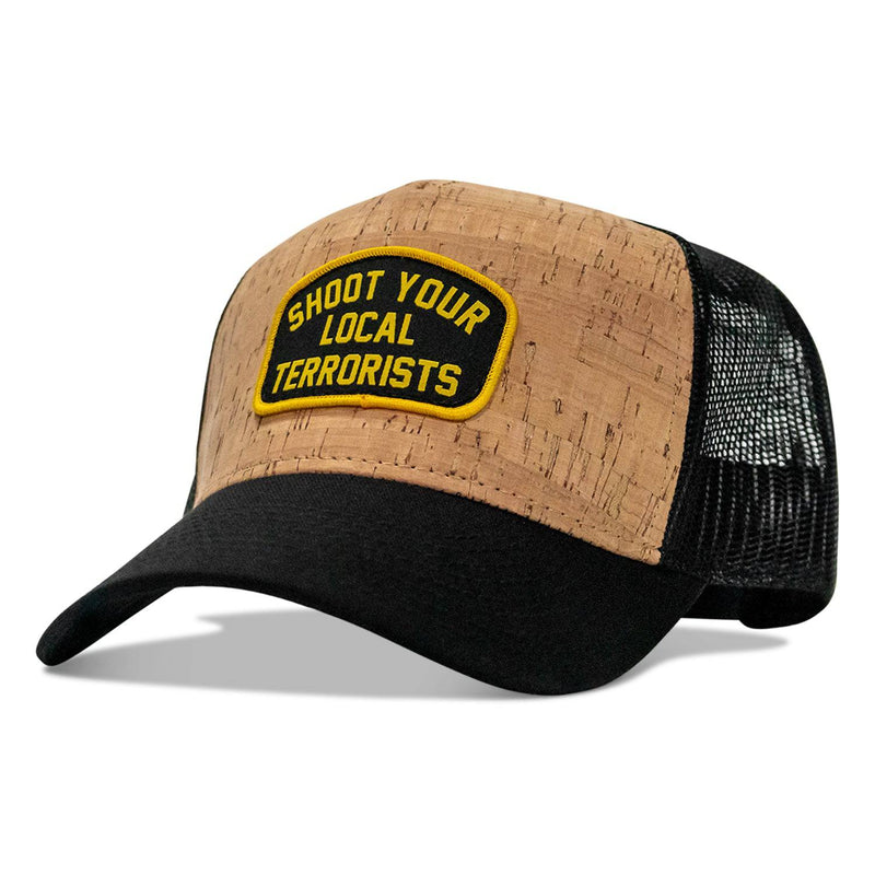 Load image into Gallery viewer, Shoot Your Local Terrorists Patch Mesh Snapback Flatbill Curved Hat

