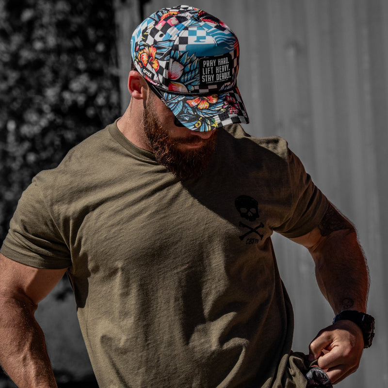 Load image into Gallery viewer, Pray Hard. Lift Heavy. Stay Deadly. Patch Waterproof Weekender Snapback
