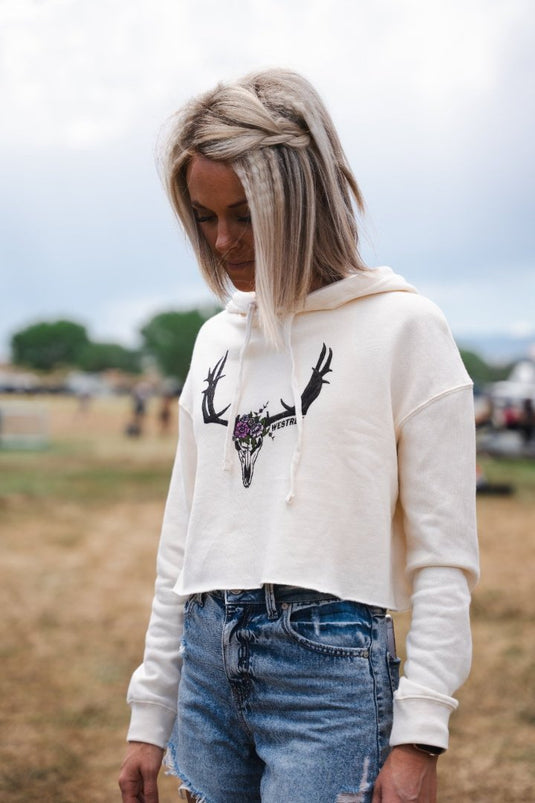 Cream crop hoodie