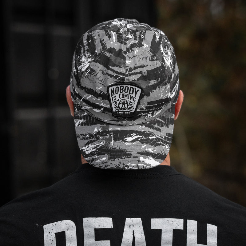 Load image into Gallery viewer, Nobody Is Coming To Save You Skull Patch RipStop Low Pro Operator Hat
